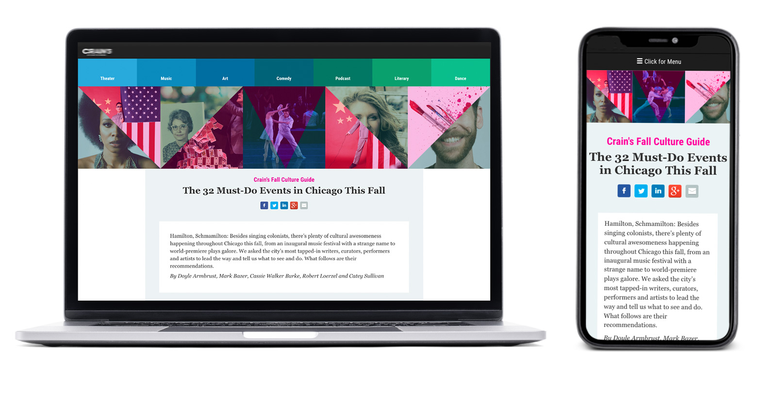 screenshot of Culture Guide on responsive devices