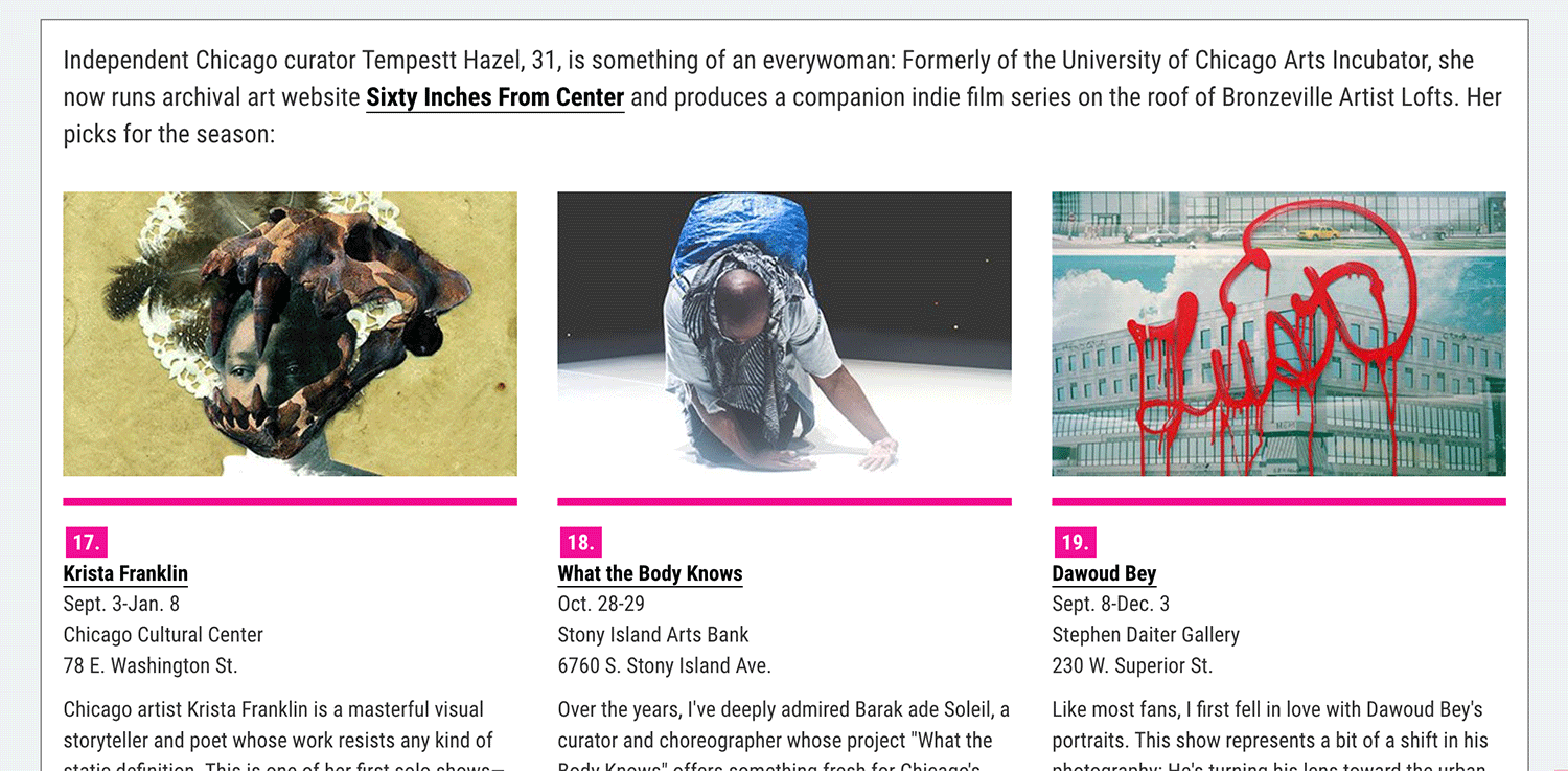 Readability examples showing colored bullet points and easy to read content blocks